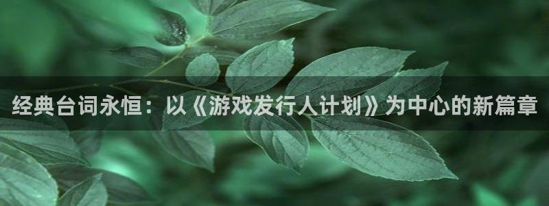 亿万28电商怎么样：经典台词永恒：以《游戏发行人计划》为中心的新篇章